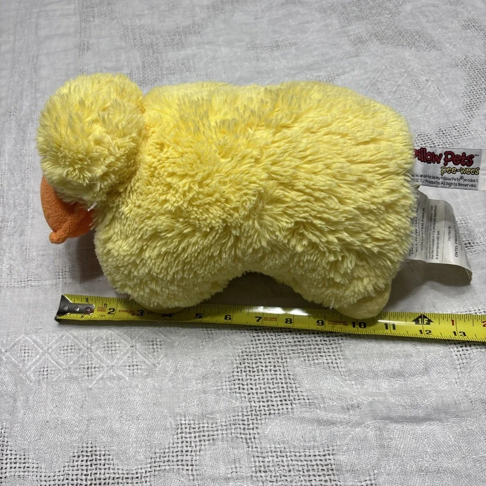 Pillow Pets Pee-Wees 2012 Duck rare HTF used duckling yellow Vtg stuffed animal